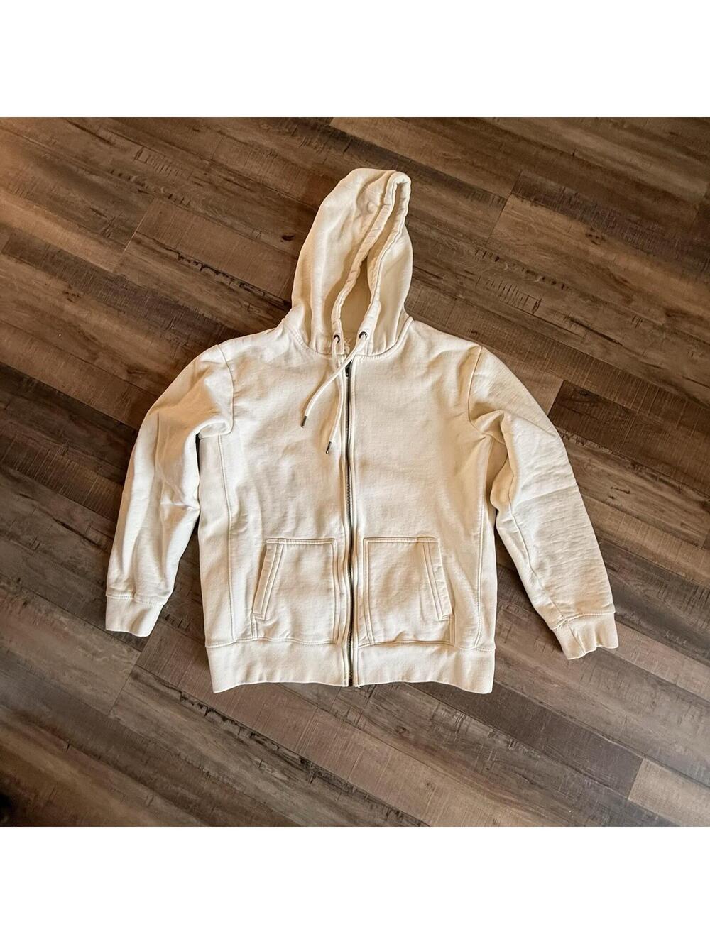 Original‎ Favorites Cream Natural Heavyweight Organic Zip Up Sweatshirt Medium
